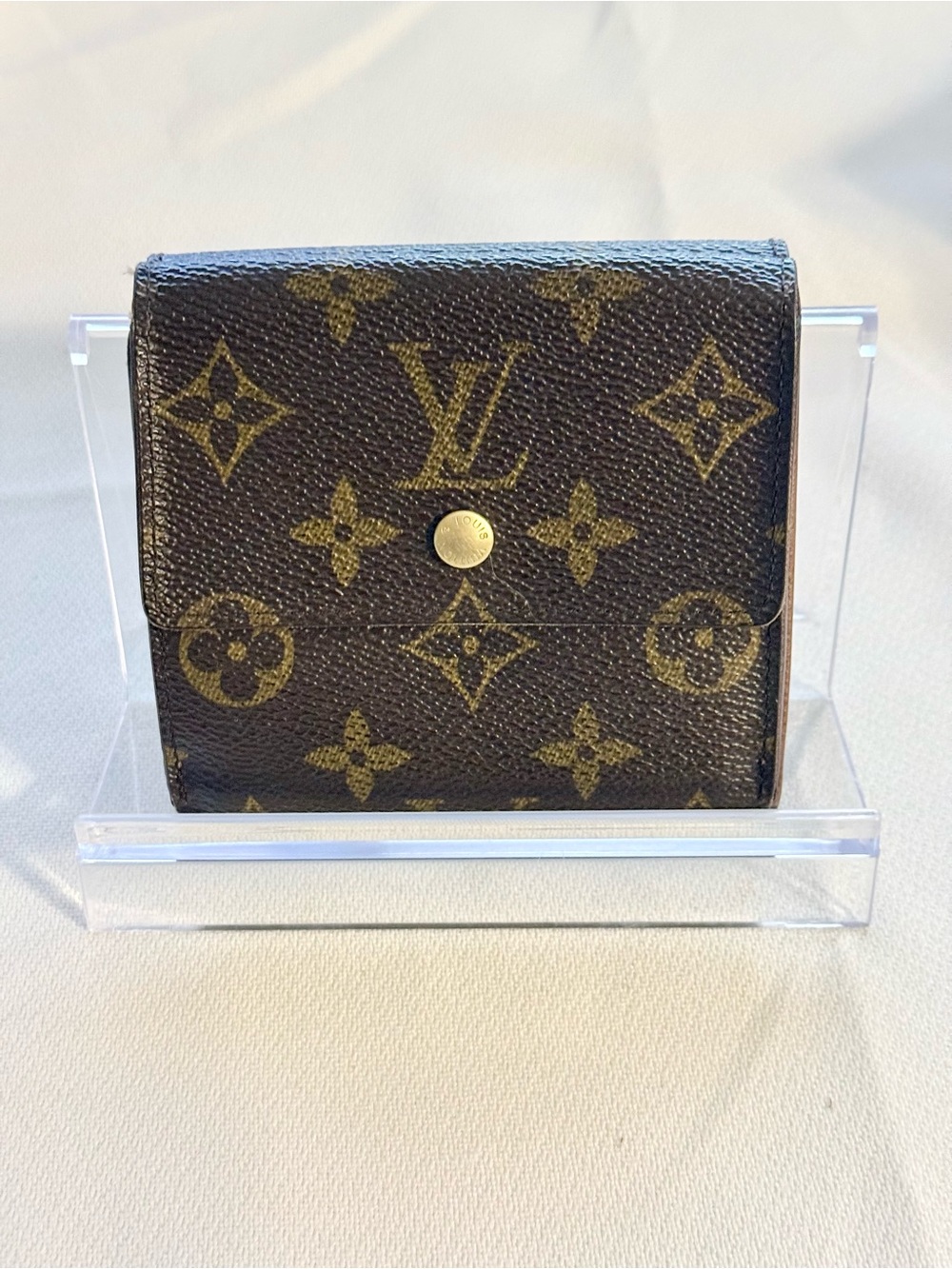 Louis Vuitton Elise Monogram Canvas Bifold Wallet w/coin pouch | Brown & Gold